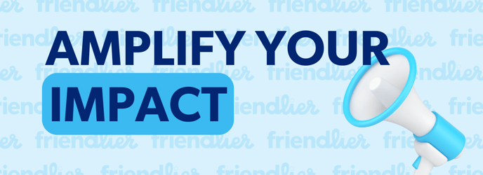 Amplify your Impact header showing a megaphone and a preview of the program material template theme.